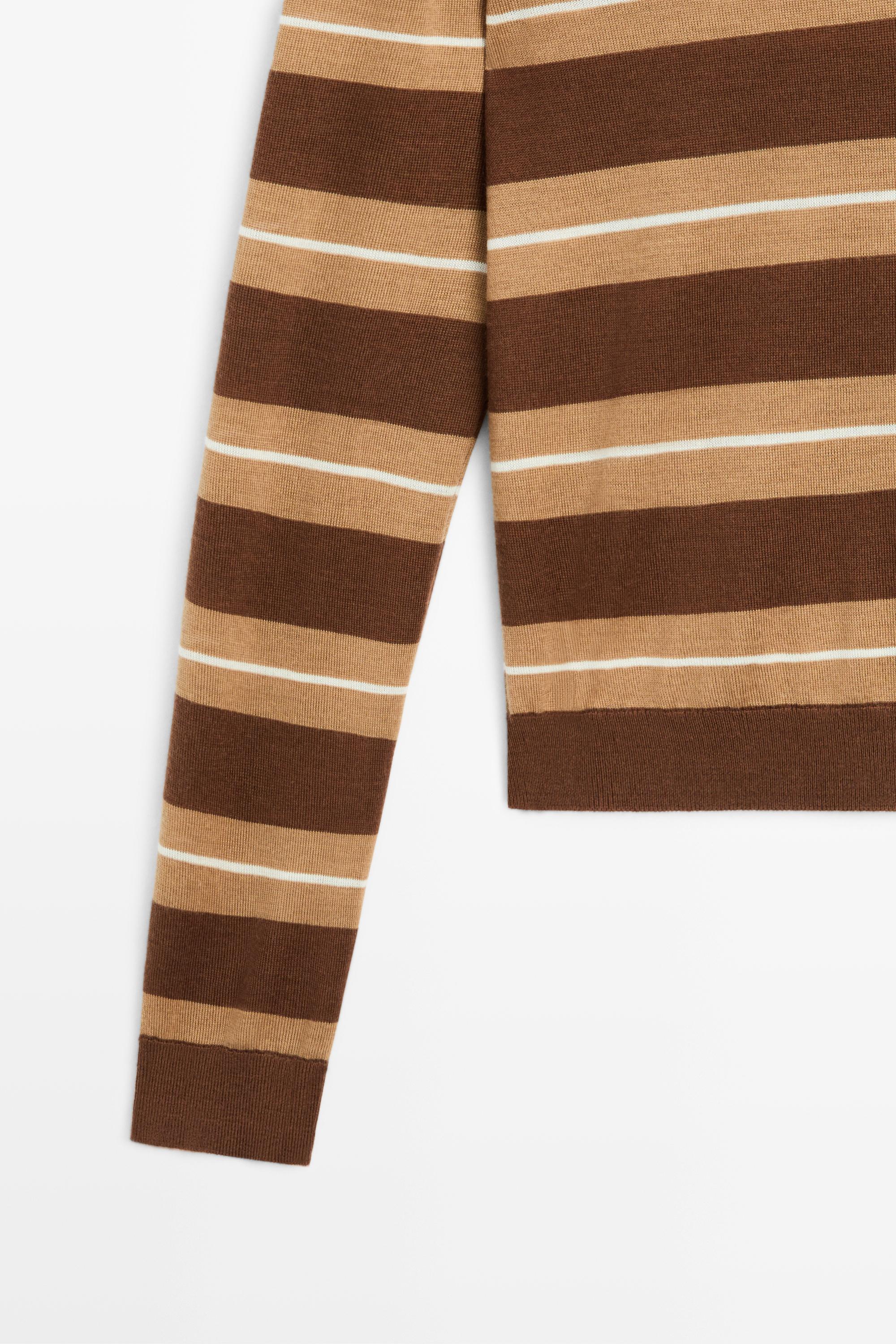 Striped polo sweater
